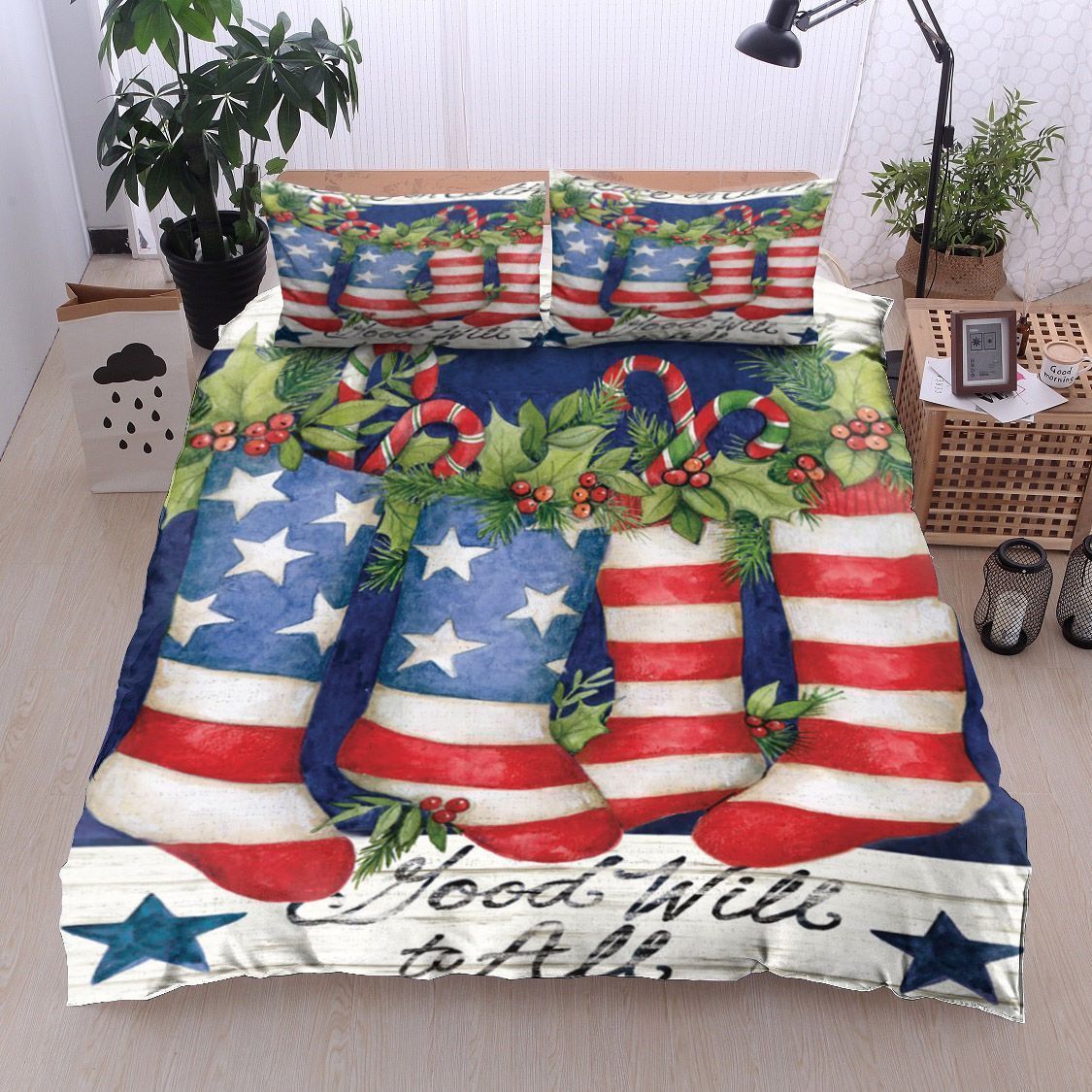 Sock Christmas Bedding Set