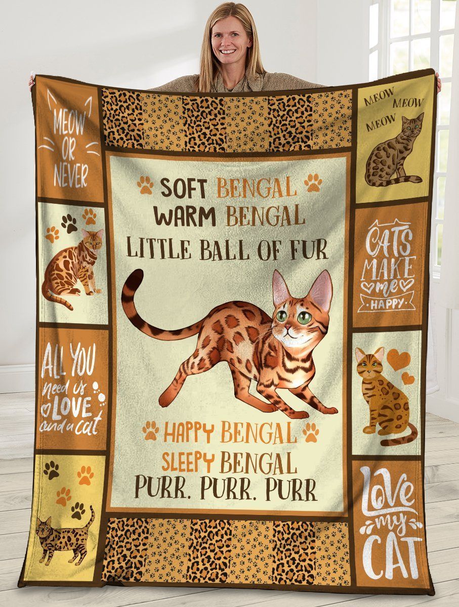 Soft Bengal Warm Bengal Little Ball Of Fur Bengal Cat Fleece Blanket