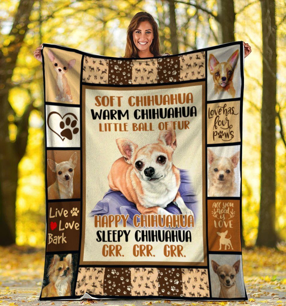 Soft Chihuahua Warm Chihuahua Little Ball Of Fur Chihuahua Dog Sherpa Fleece Blanket
