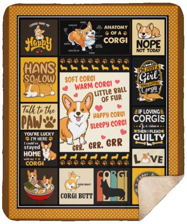 Soft Corgi Warm Corgi Sherpa Fleece Blanket