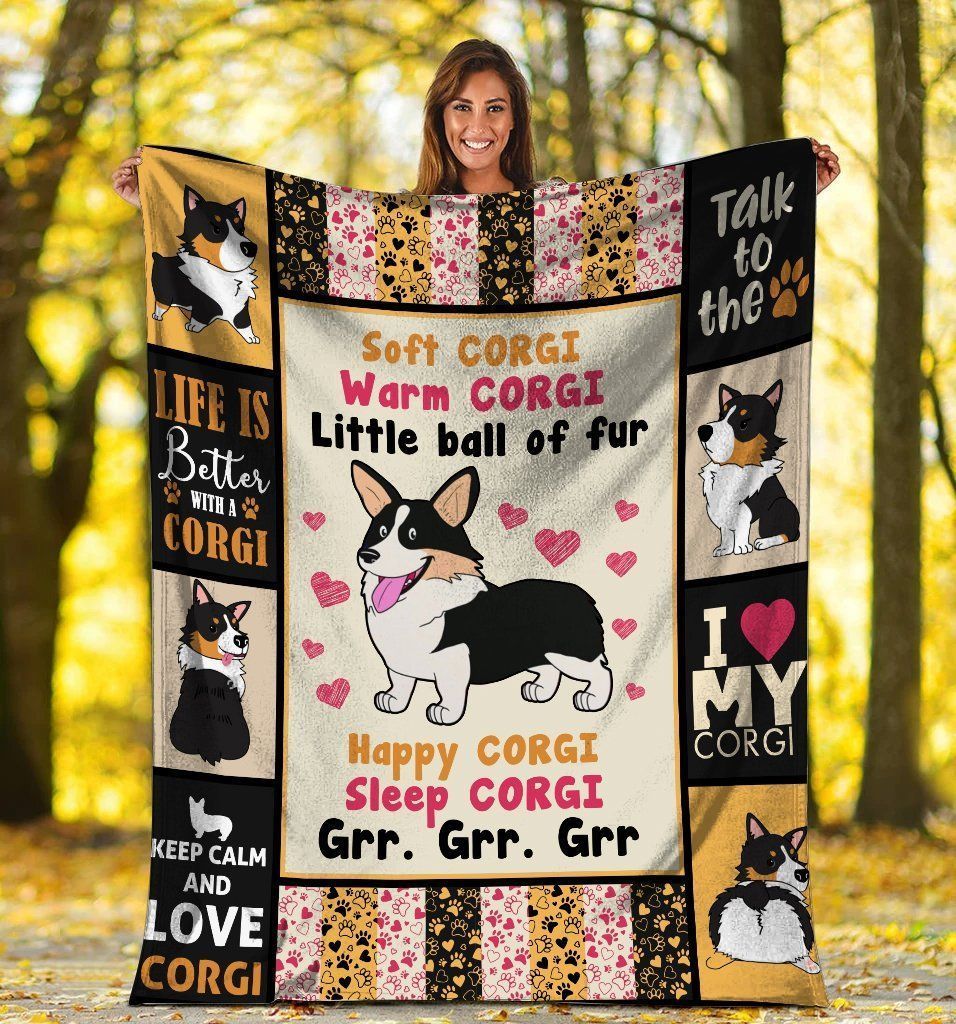 Soft Corgi Warm Corgi Little Ball Of Fur Corgi Dog Lover Gifts Fleece Blanket
