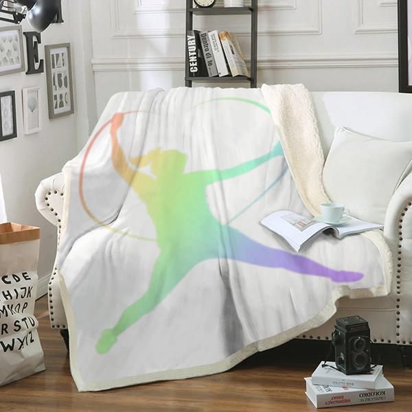 Soft Rainbow Softball Sherpa Fleece Blanket