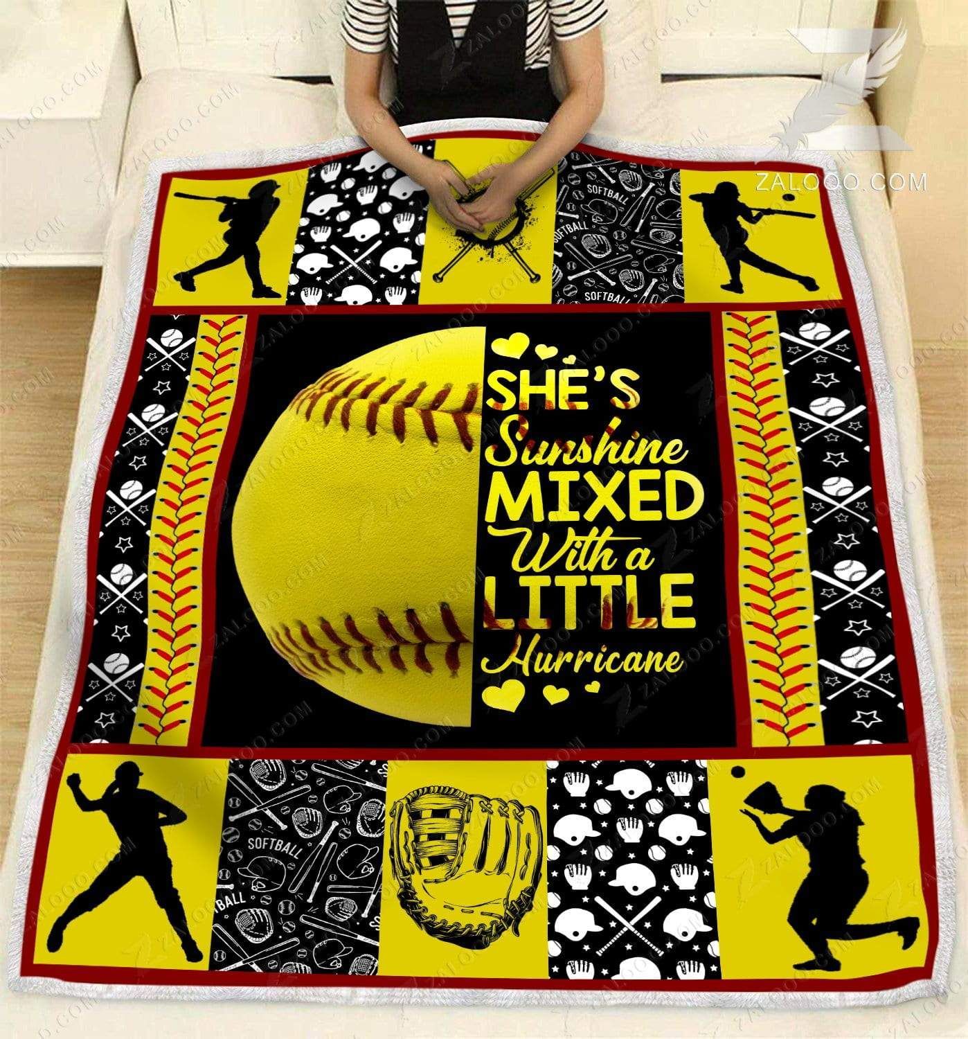 Softball A Little Hurricane Sherpa Fleece Blanket