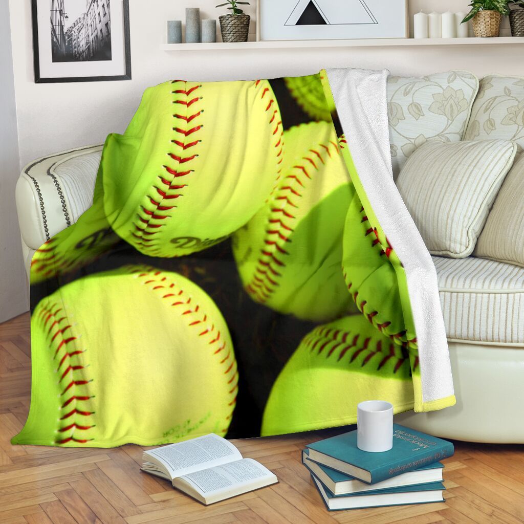 Softball Ball Sherpa Fleece Blanket