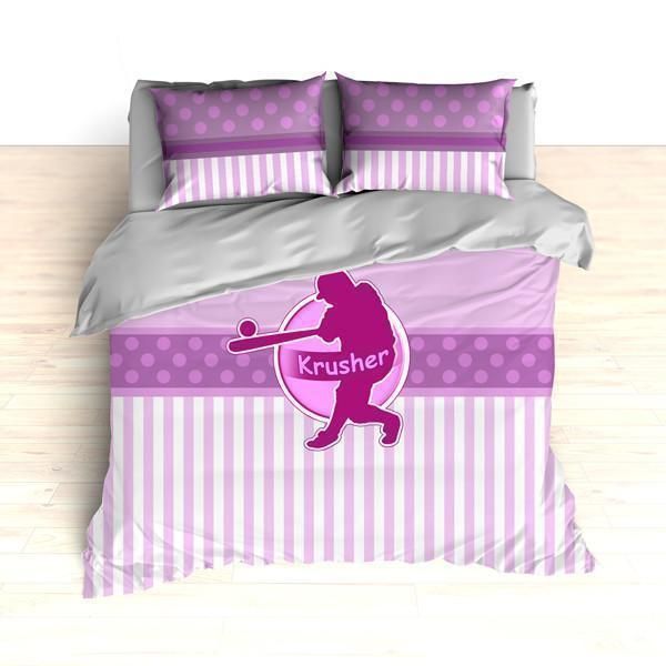 Softball Batter Theme Bedding Set