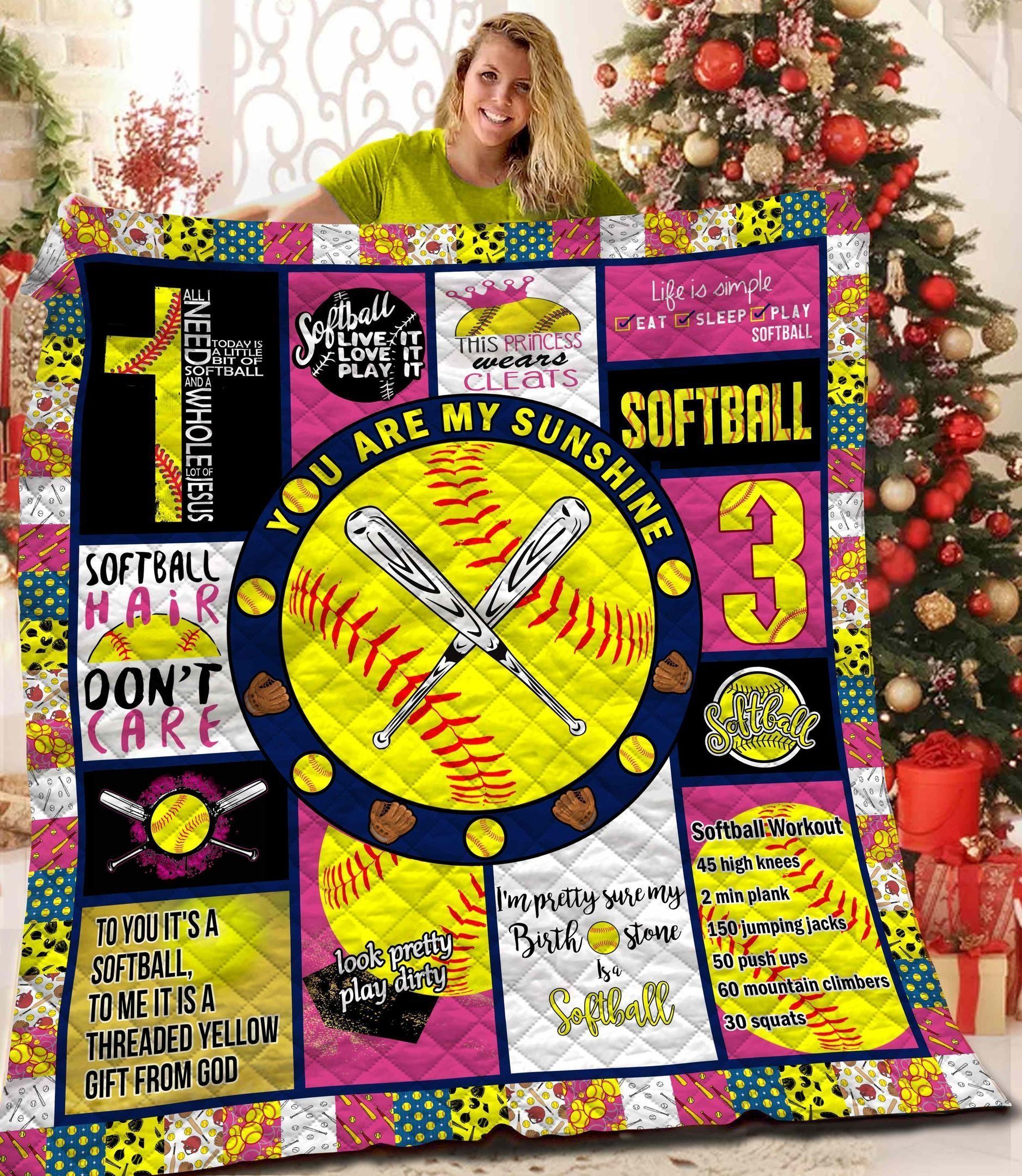 Softball BBB041115NB Quilt Blanket