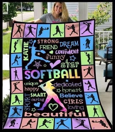 Softball Beautiful Sherpa Fleece Blanket