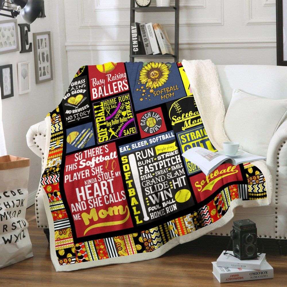 Softball Sherpa Fleece Blanket