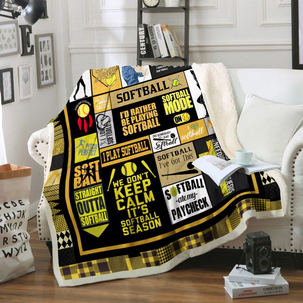 Softball Sherpa Fleece Blanket