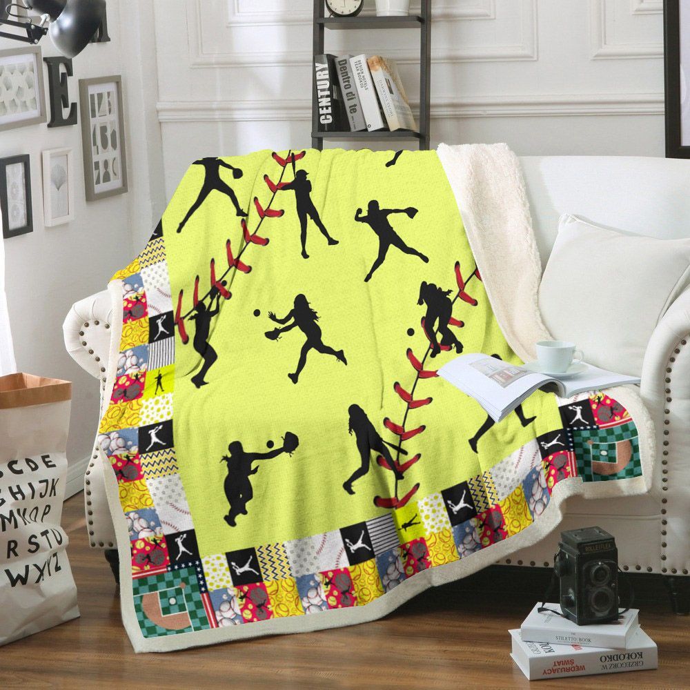 Softball Sherpa Fleece Blanket