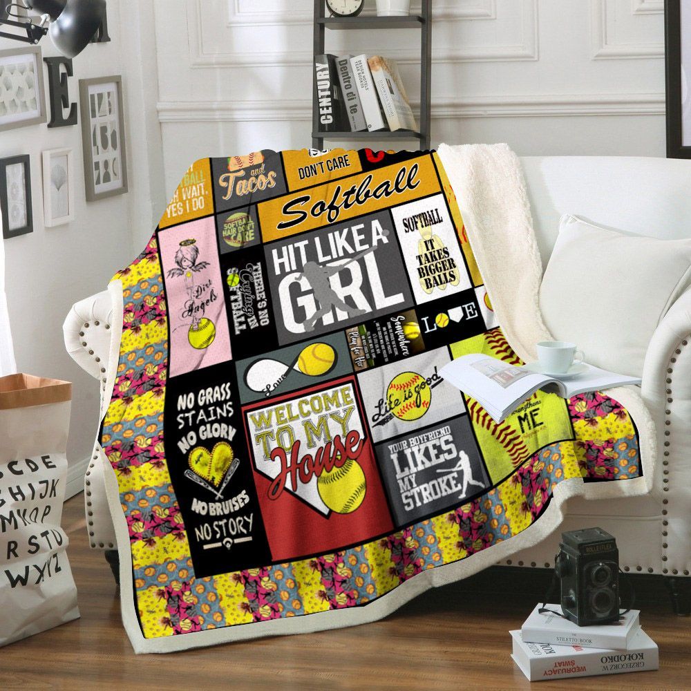 Softball Sherpa Fleece Blanket
