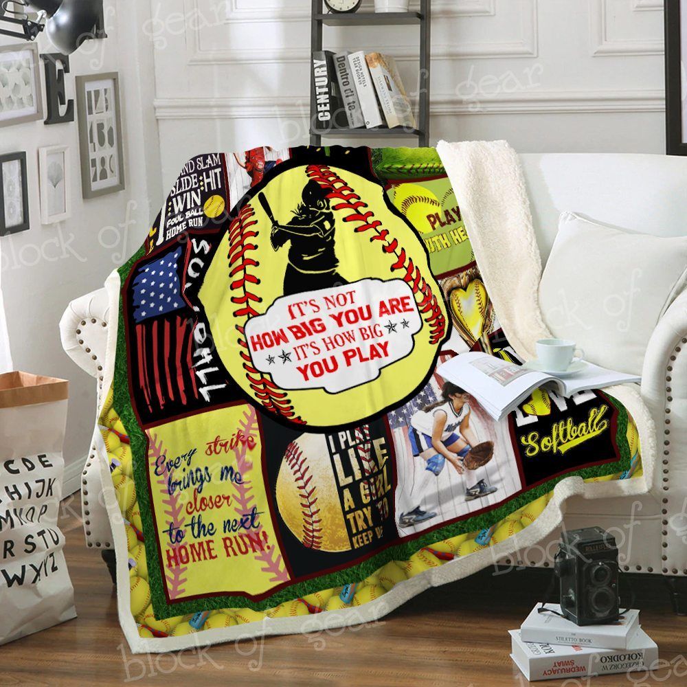 Softball Sherpa Fleece Blanket