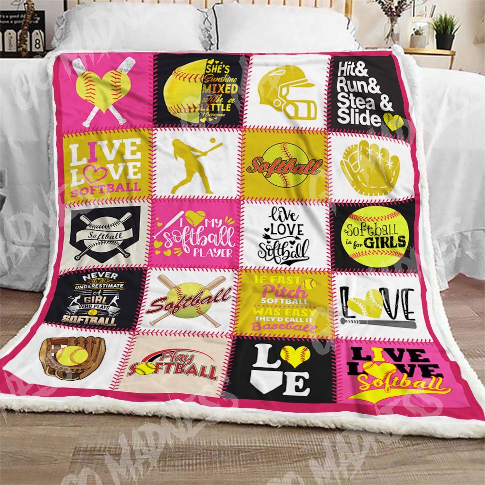 Softball Sherpa Fleece Blanket