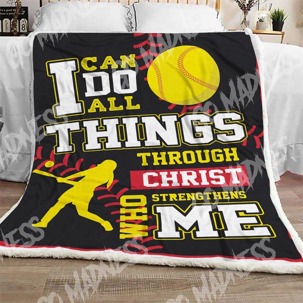 Softball Sherpa Fleece Blanket