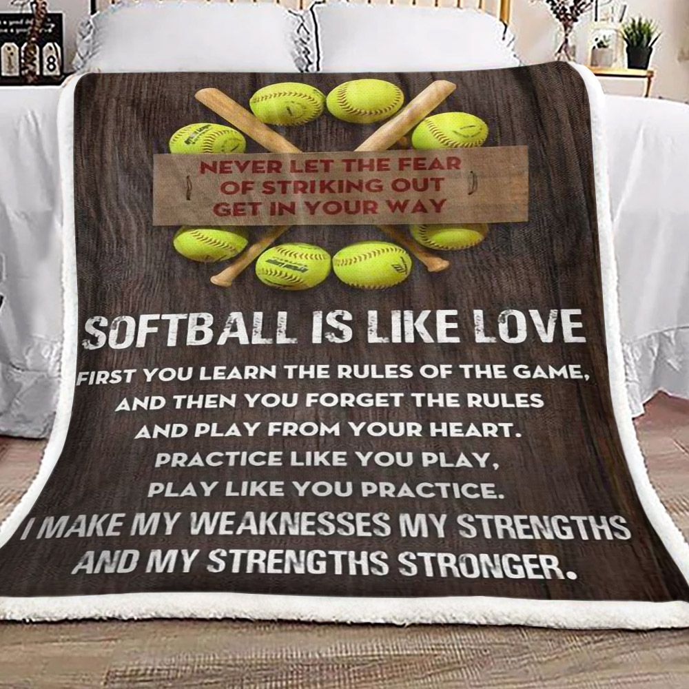 Softball Sherpa Fleece Blanket