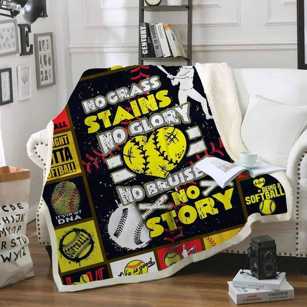 Softball Sherpa Fleece Blanket
