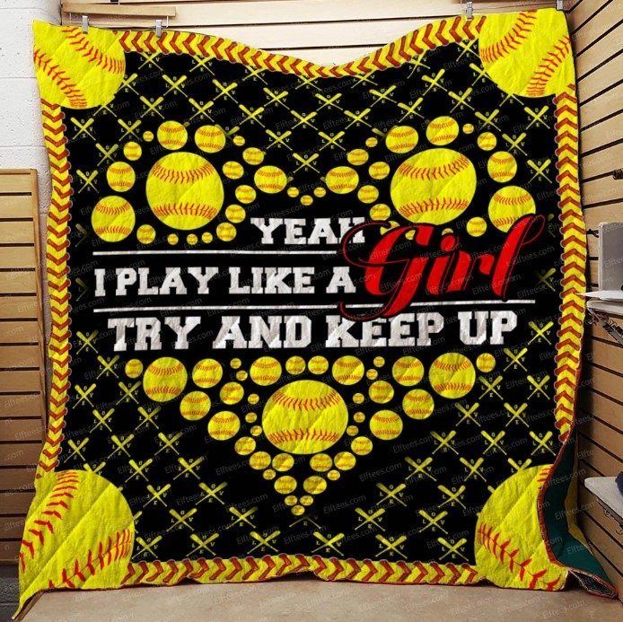 Softball CLH091094Q Quilt Blanket