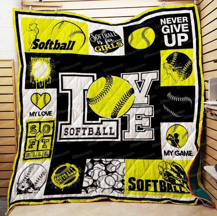 Softball CLH091096Q Quilt Blanket