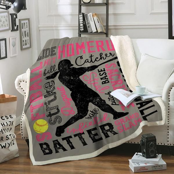 Softball Sherpa Fleece Blanket