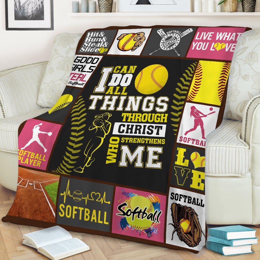 Softball Sherpa Fleece Blanket
