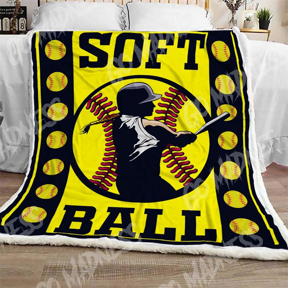Softball Sherpa Fleece Blanket