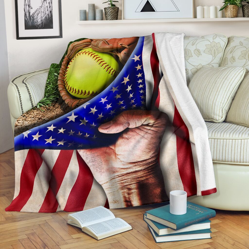 Softball Sherpa Fleece Blanket