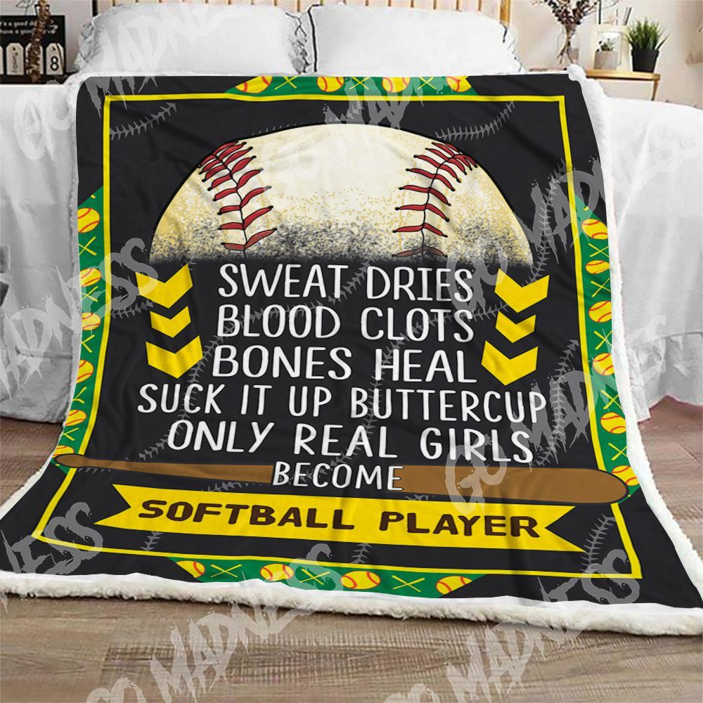 Softball Sherpa Fleece Blanket