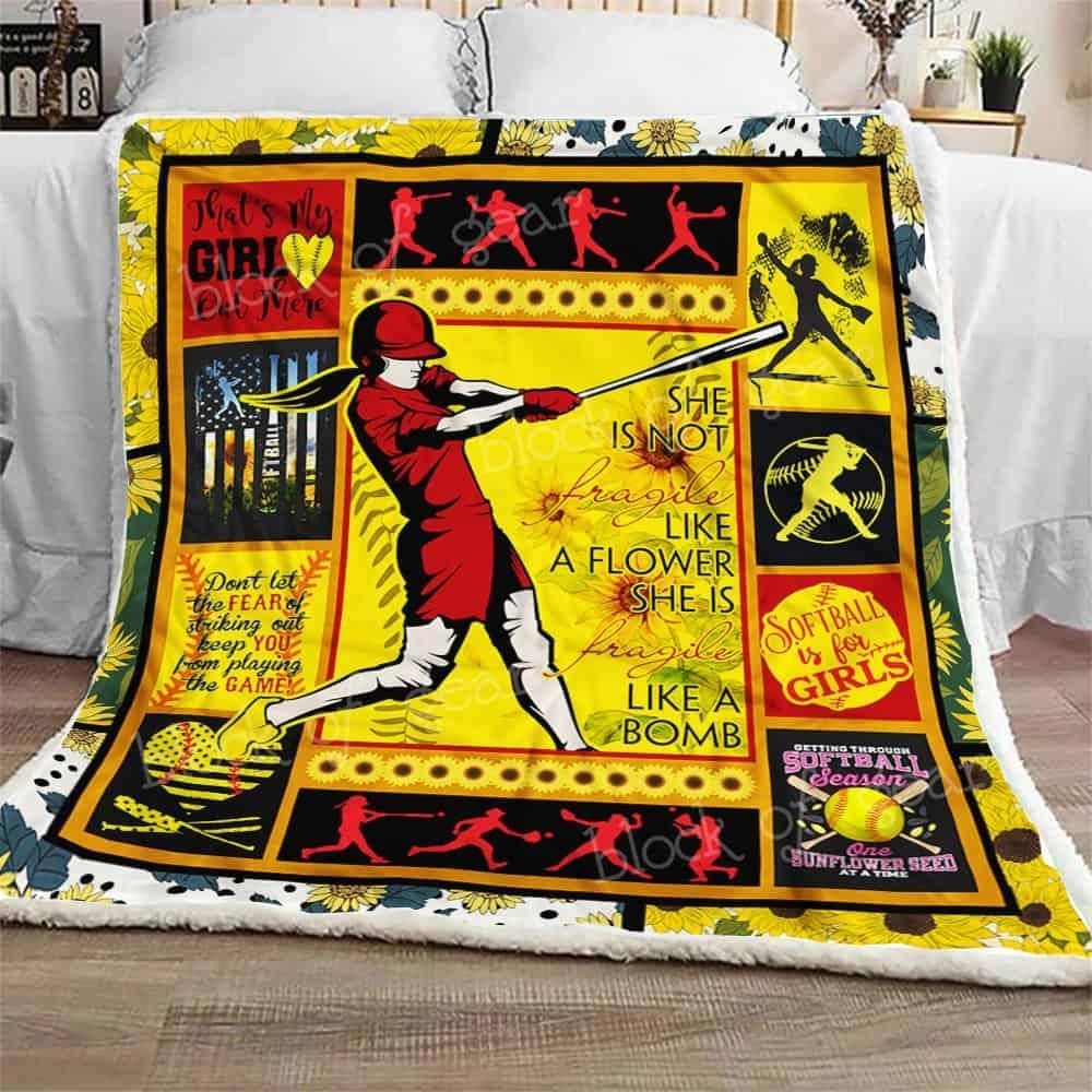 Softball Sherpa Fleece Blanket