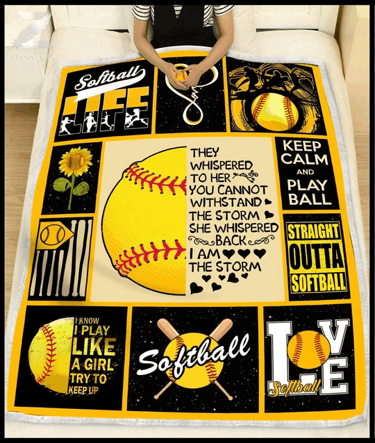 Softball Sherpa Fleece Blanket