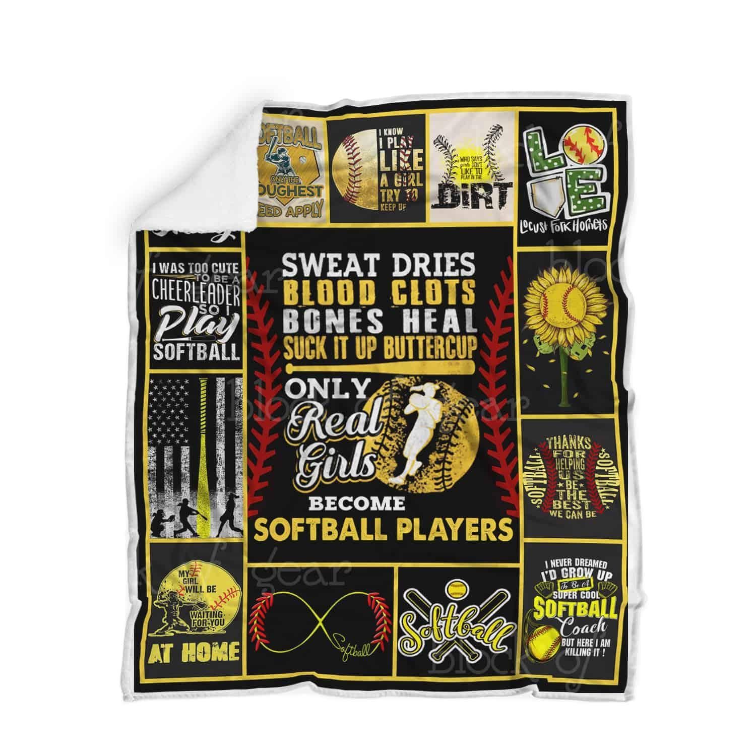 Softball Sherpa Fleece Blanket