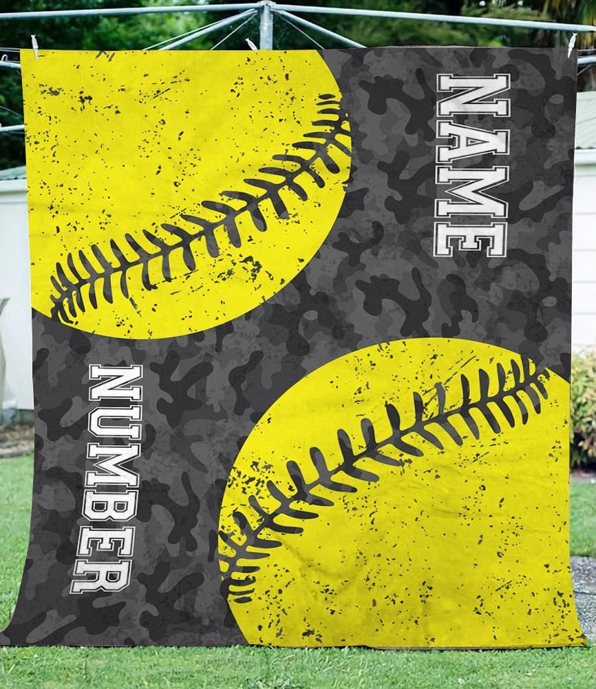 Softball Sherpa Fleece Blanket