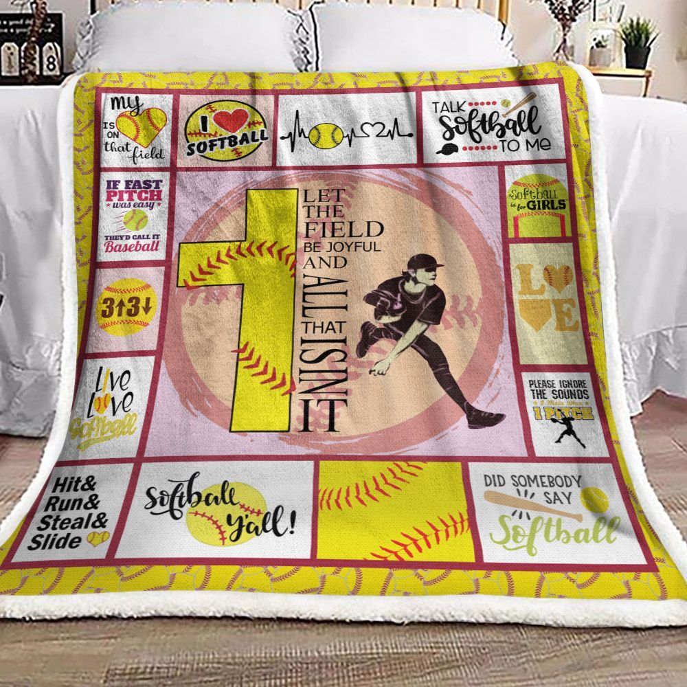 Softball Sherpa Fleece Blanket