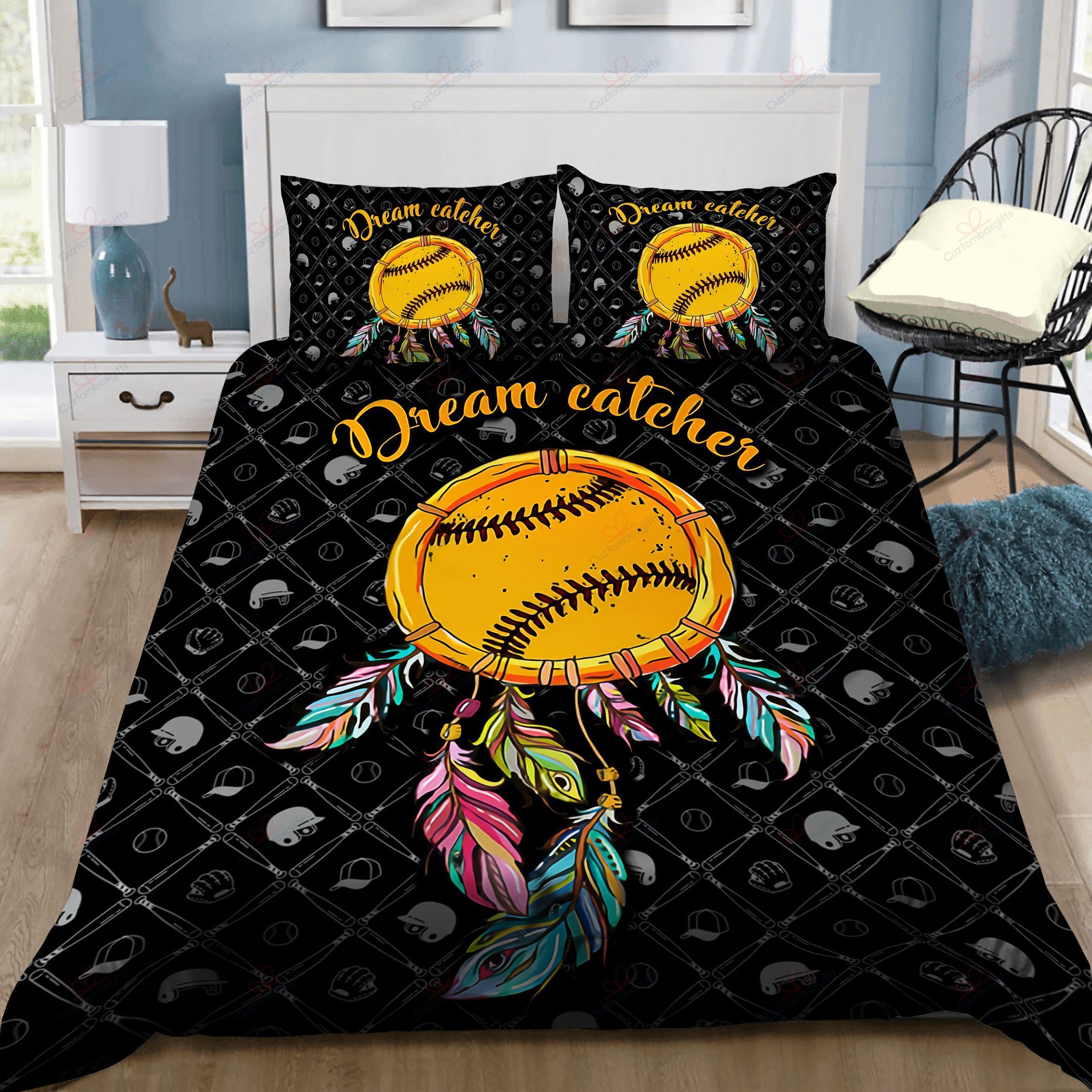 Softball Dreamcatcher Bedding Set