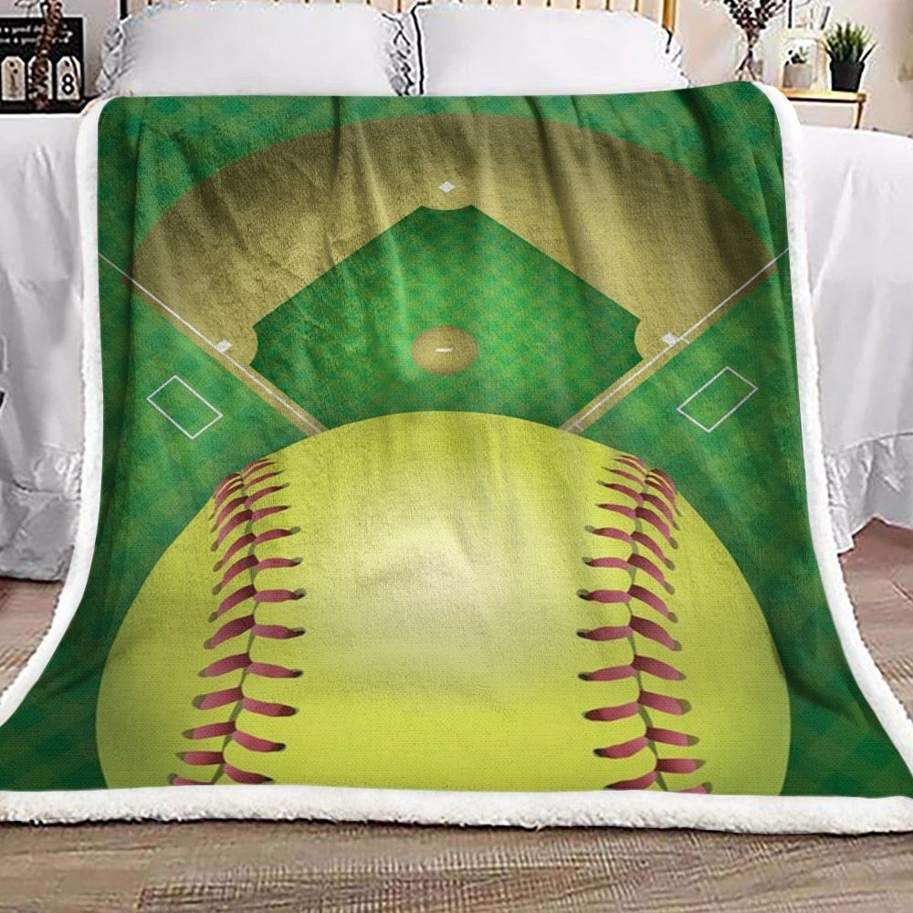 Softball Field Sherpa Fleece Blanket