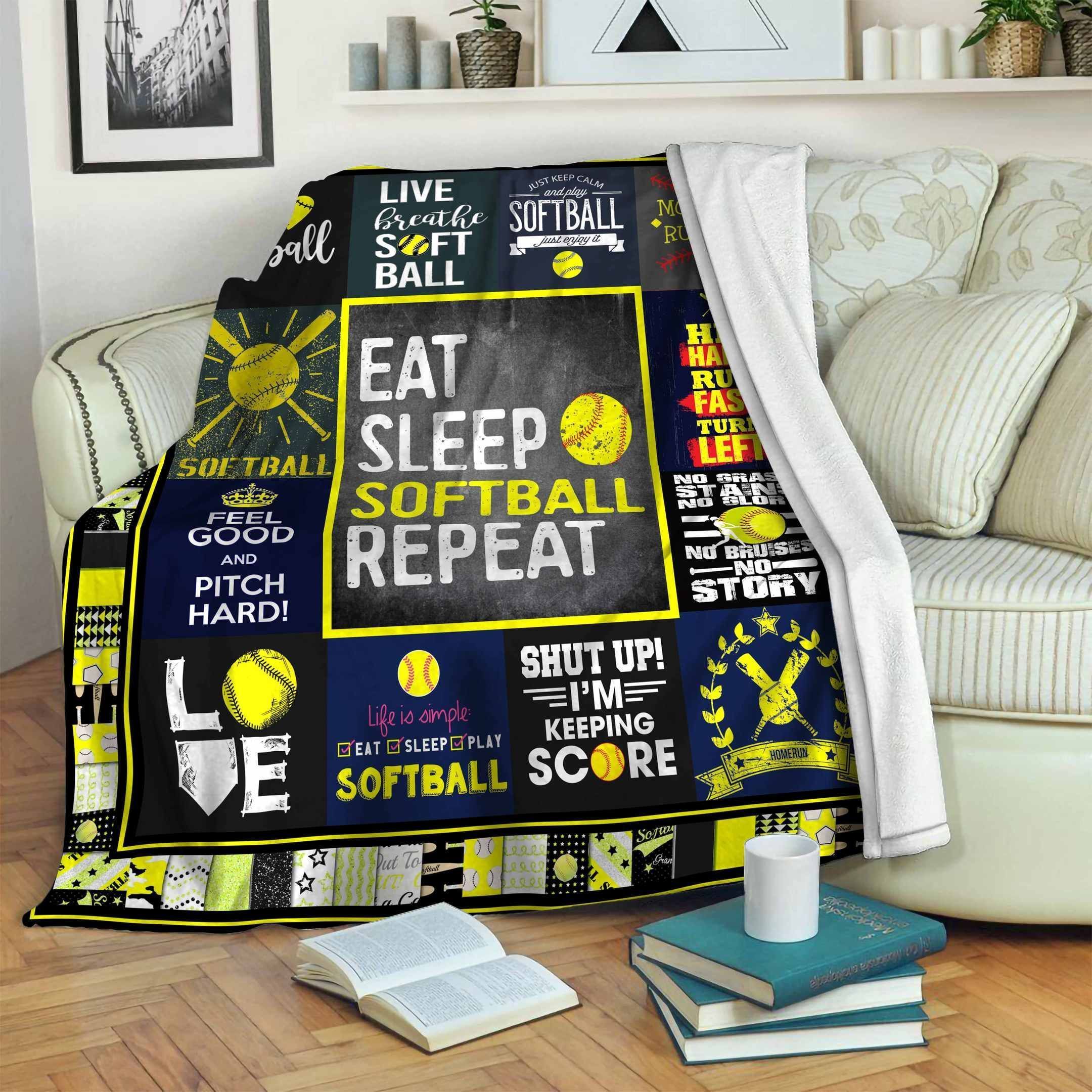 Softball Fleece Blanket