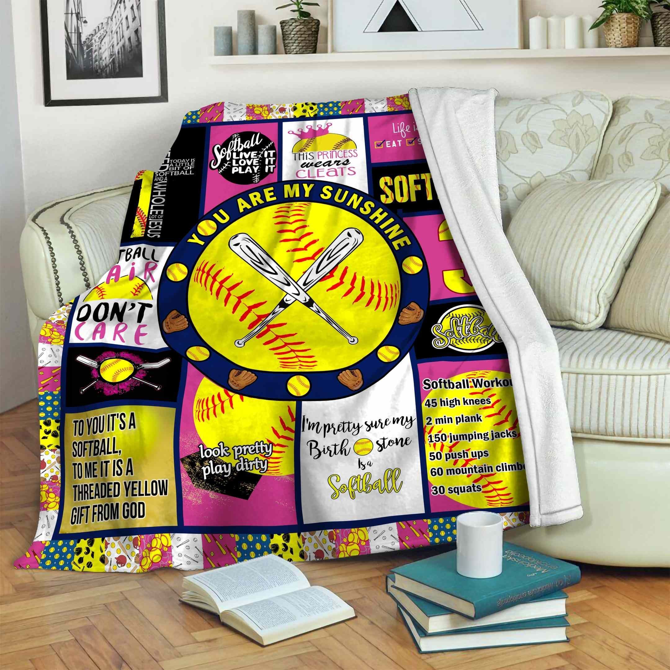 Softball Fleece Blanket