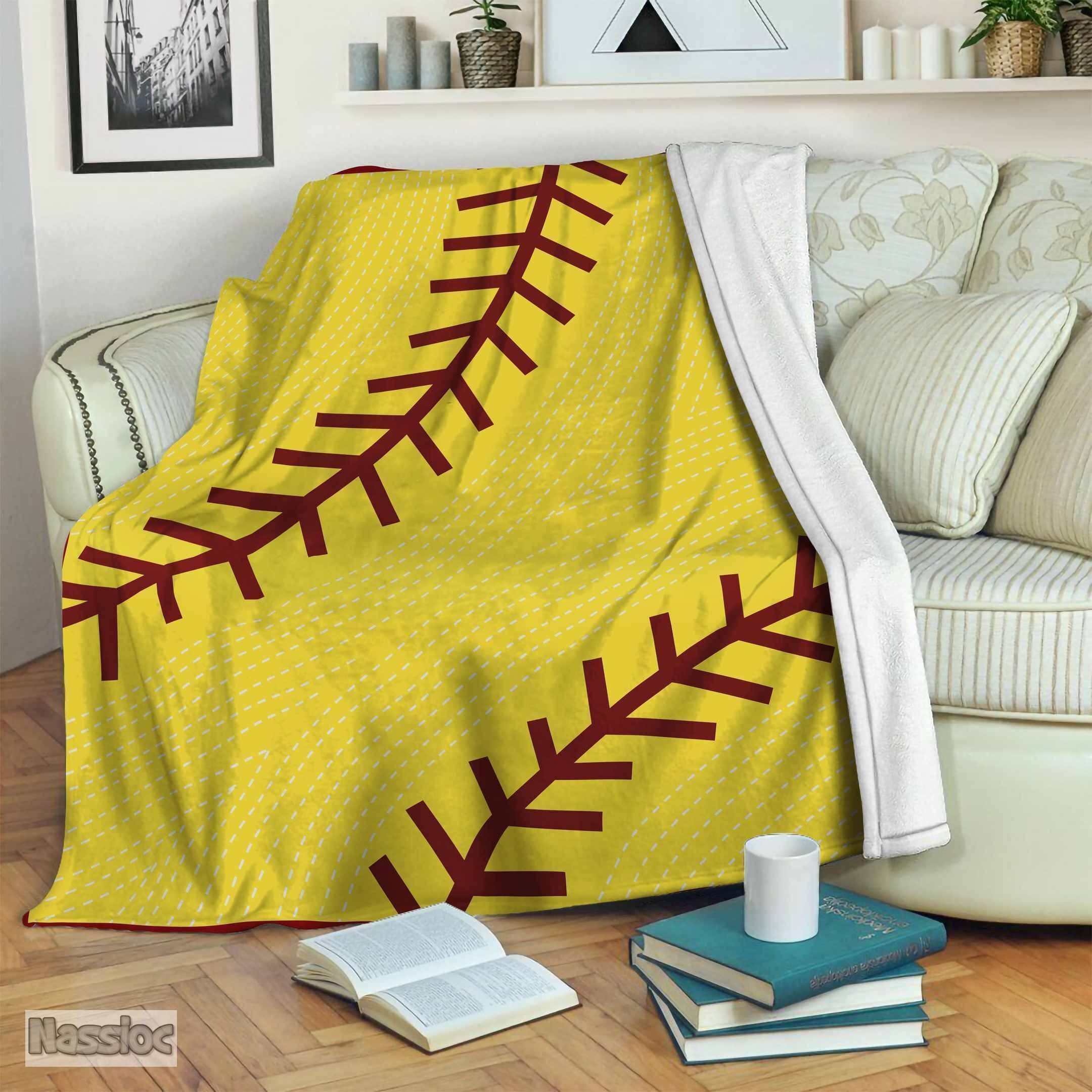 Softball Fleece Blanket