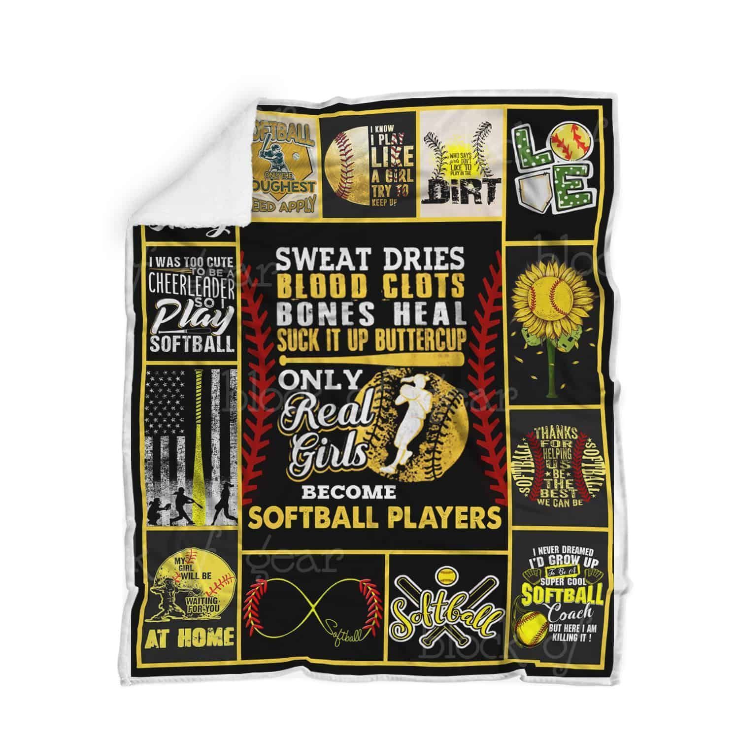 Softball Fleece Blanket