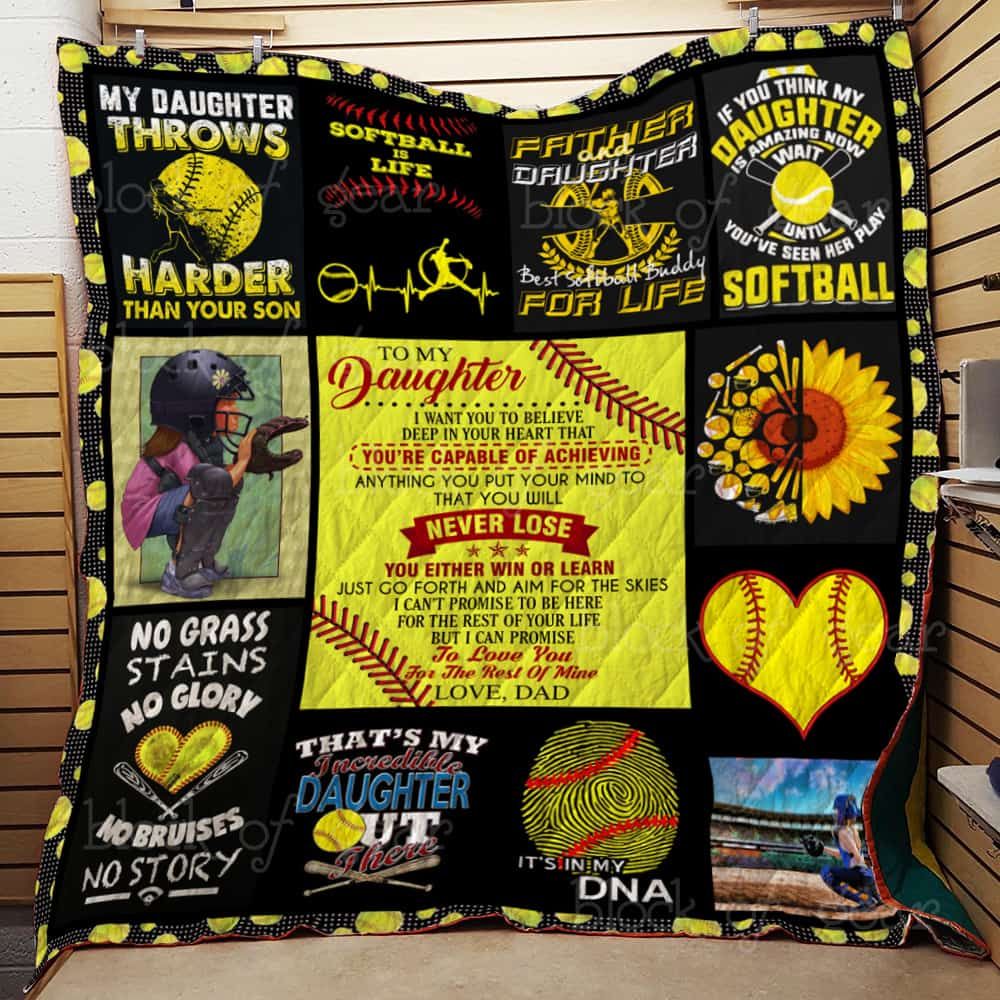 Softball For Daughter Quilt Th611 Dhc11121489Dd