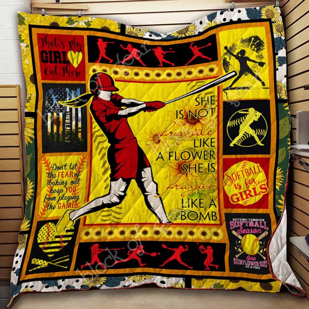 Softball Girl CL19100790MDQ Quilt Blanket