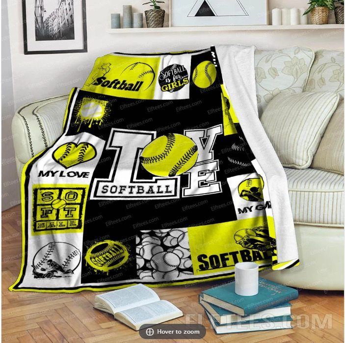 Softball Girl Sherpa Fleece Blanket