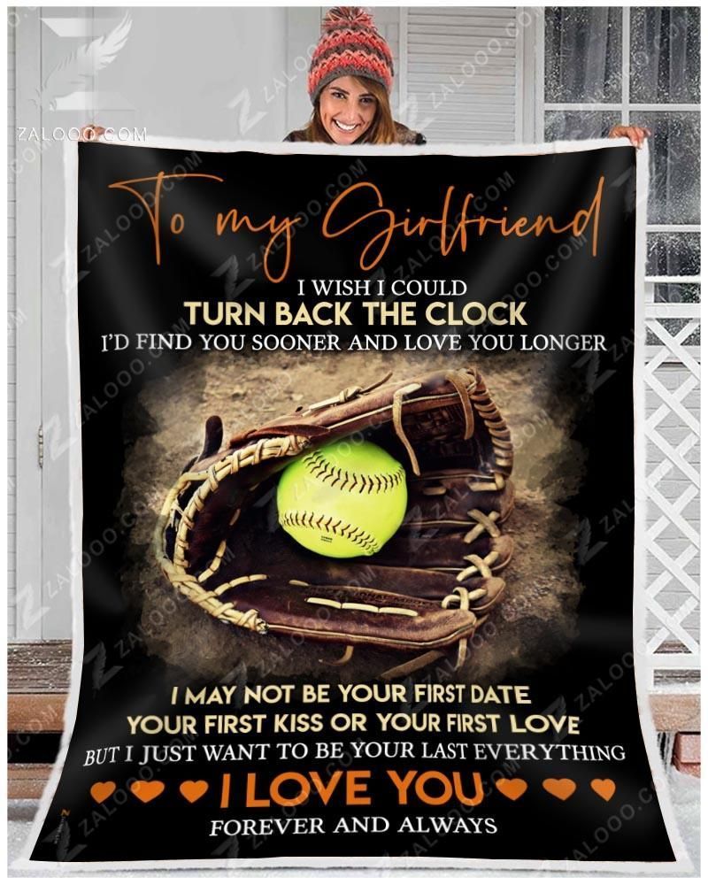 Softball Girlfriend Just Want To Be Your Last Everything Sherpa Fleece Blanket