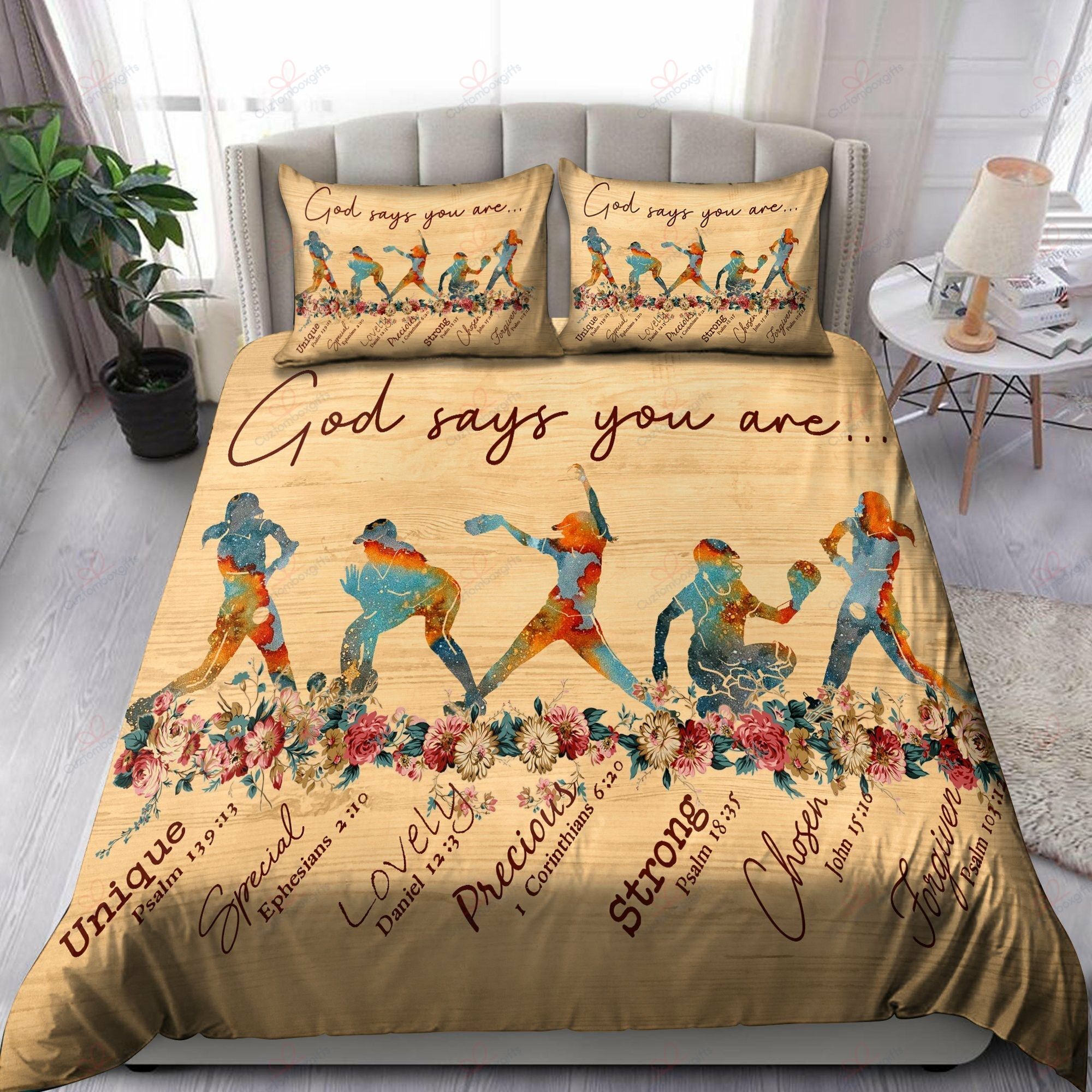 Softball God Says You Are Bedding Set