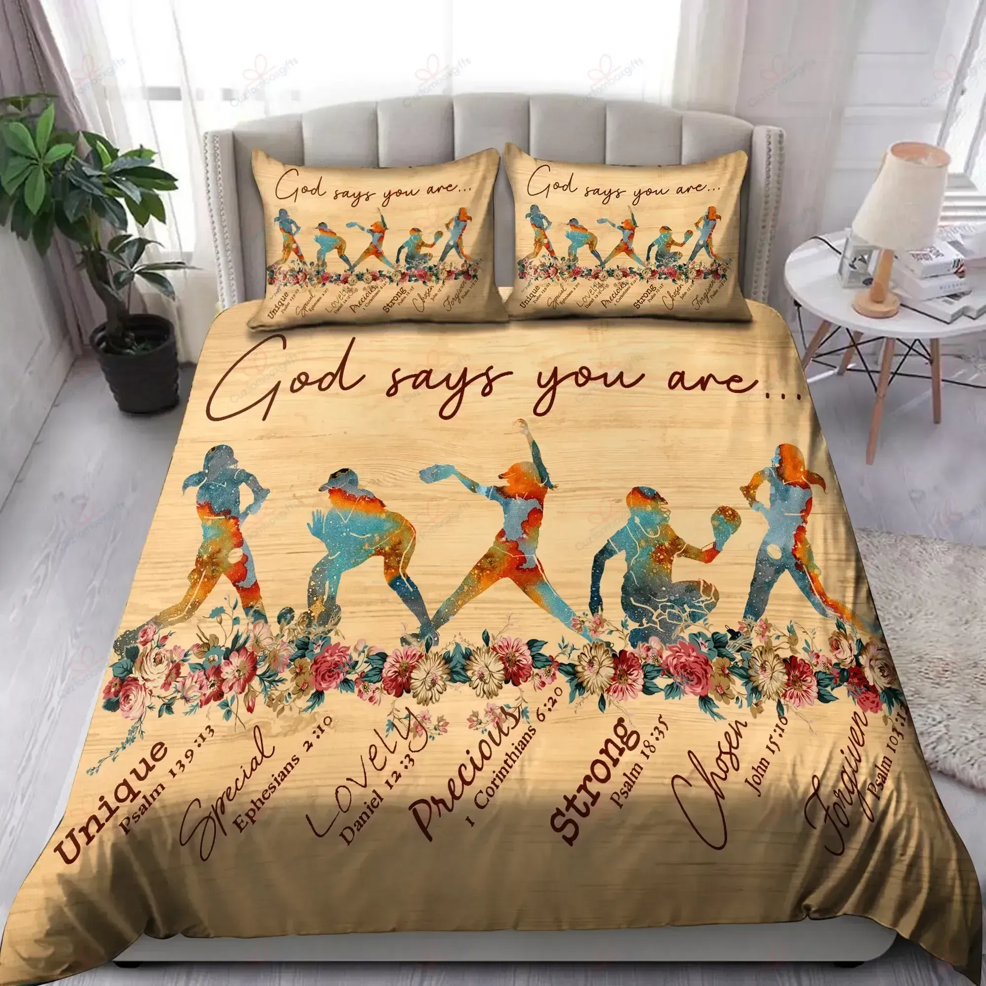 Softball God Says You Are Bedding Set