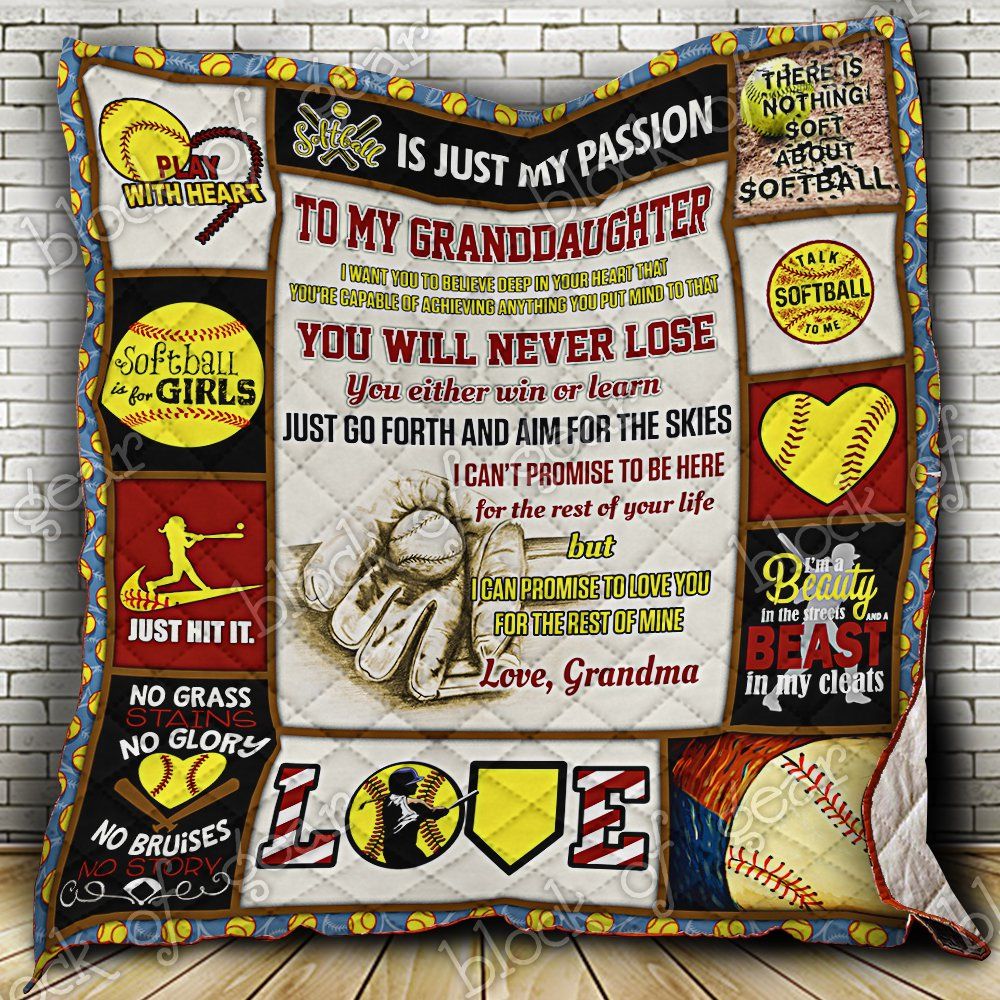 Softball Granddaughter Love Grandma Quilt Ps236 Dhc11122011Dd