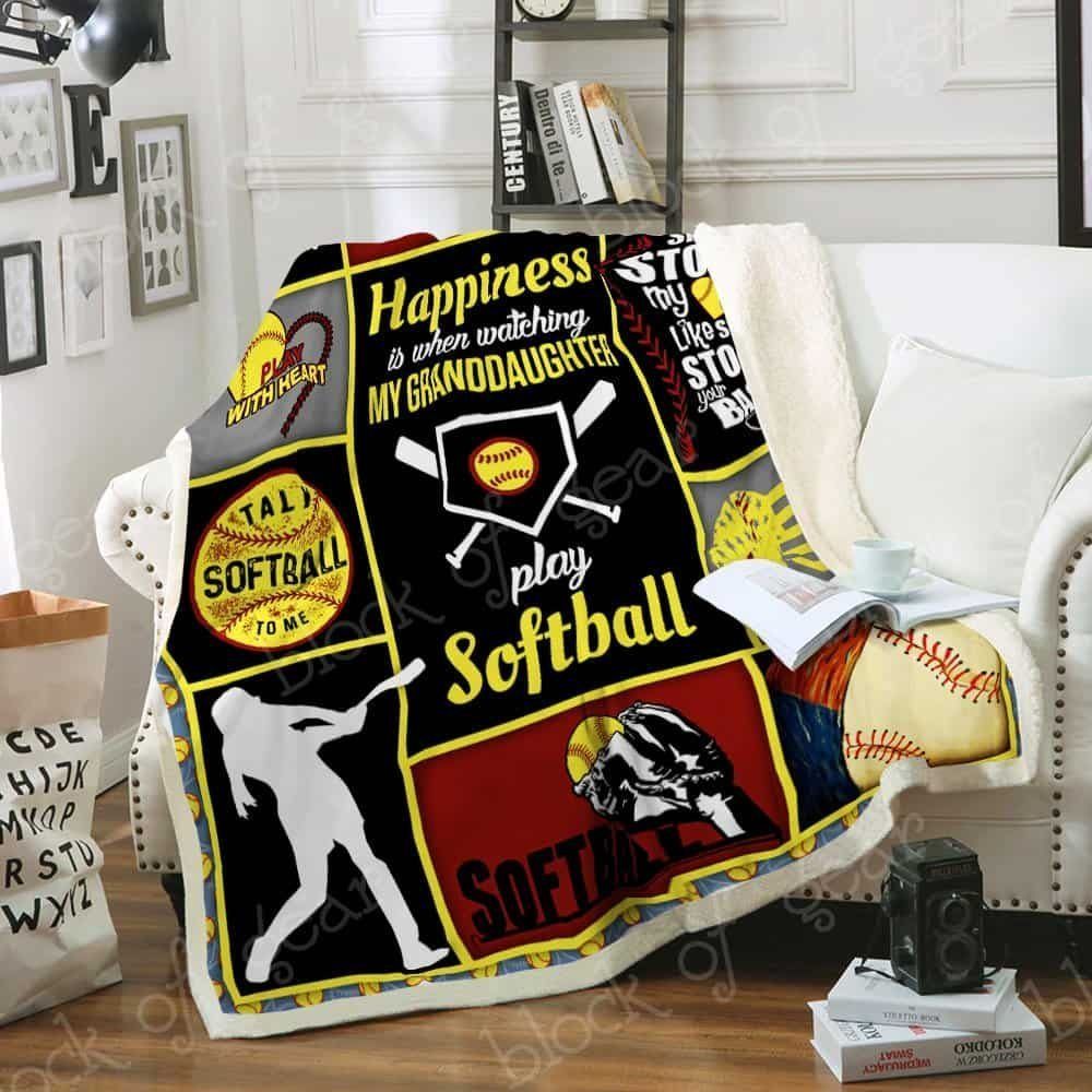 Softball Grandma Sherpa Fleece Blanket