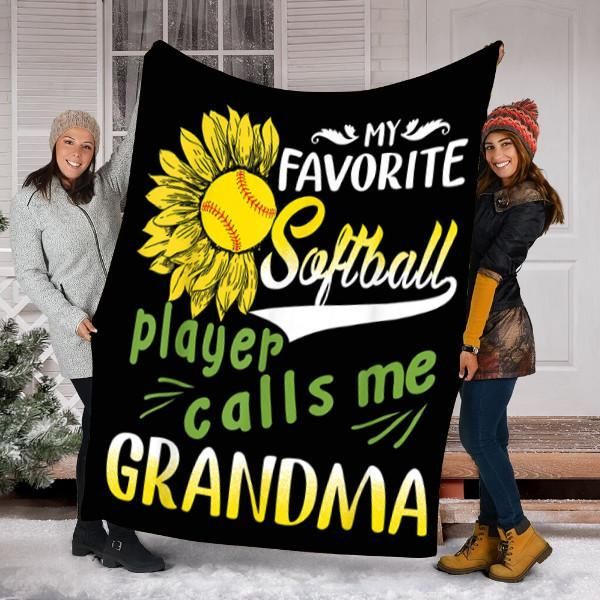 Softball Grandma Sherpa Fleece Blanket
