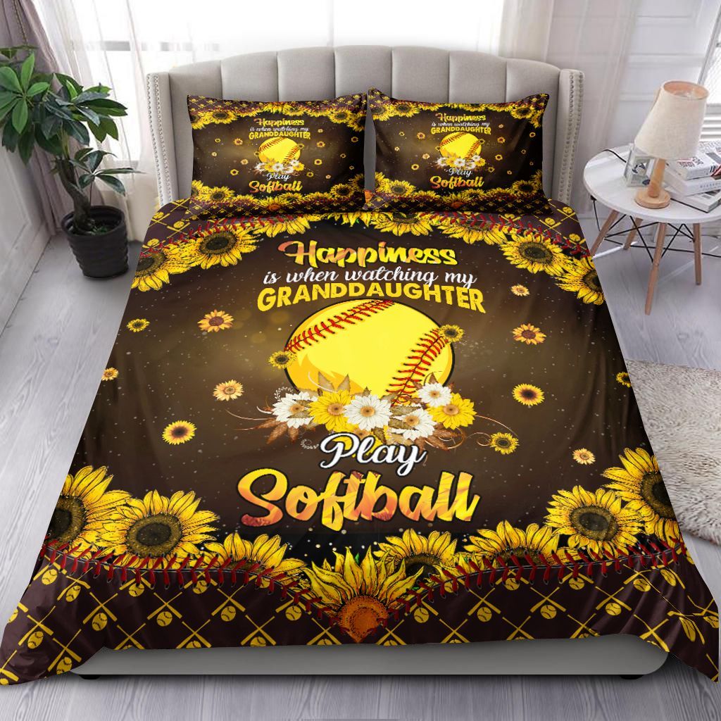 Softball Happiness Is Watching My Granddaughter Bedding Set