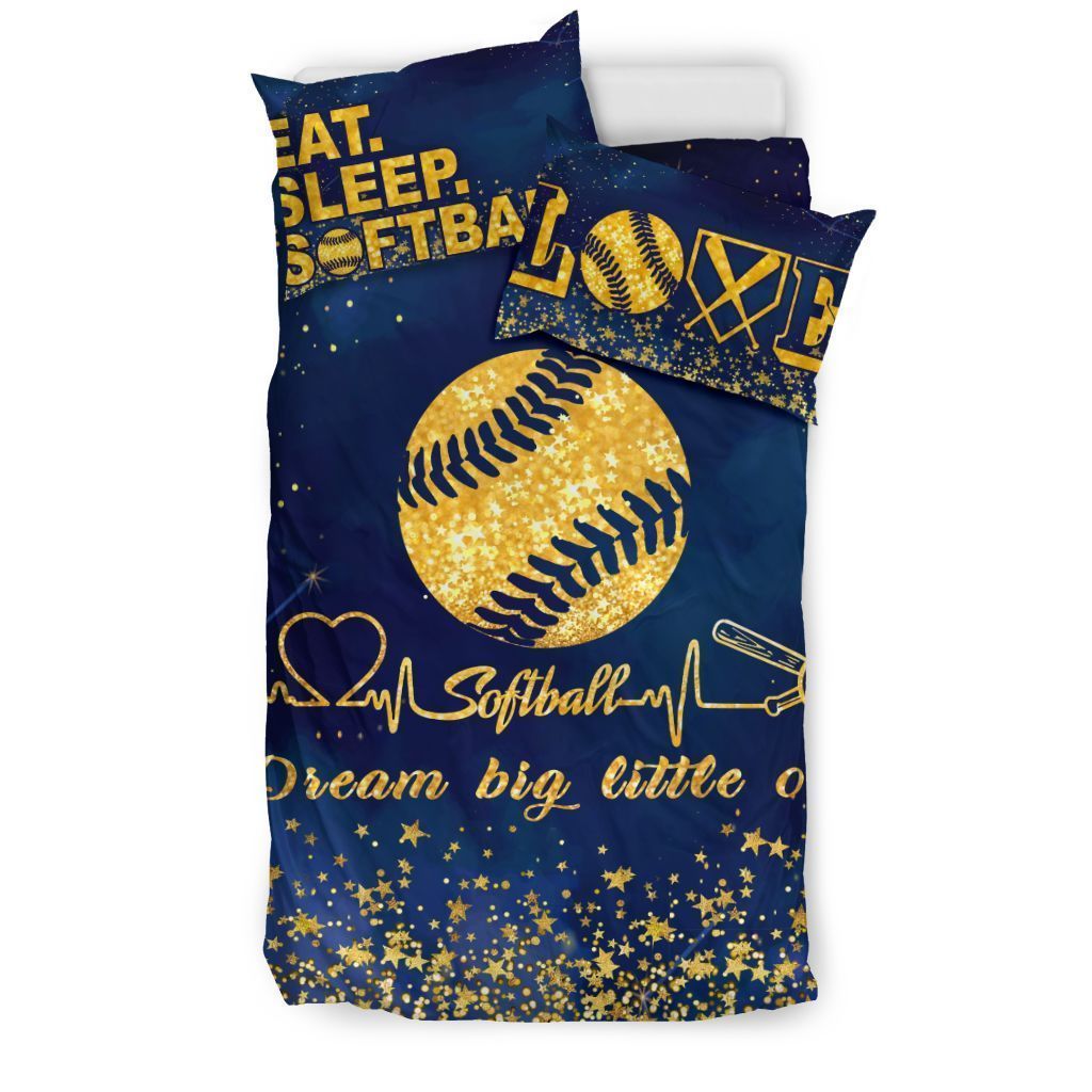Softball Heart Beat Bling Bedding Set