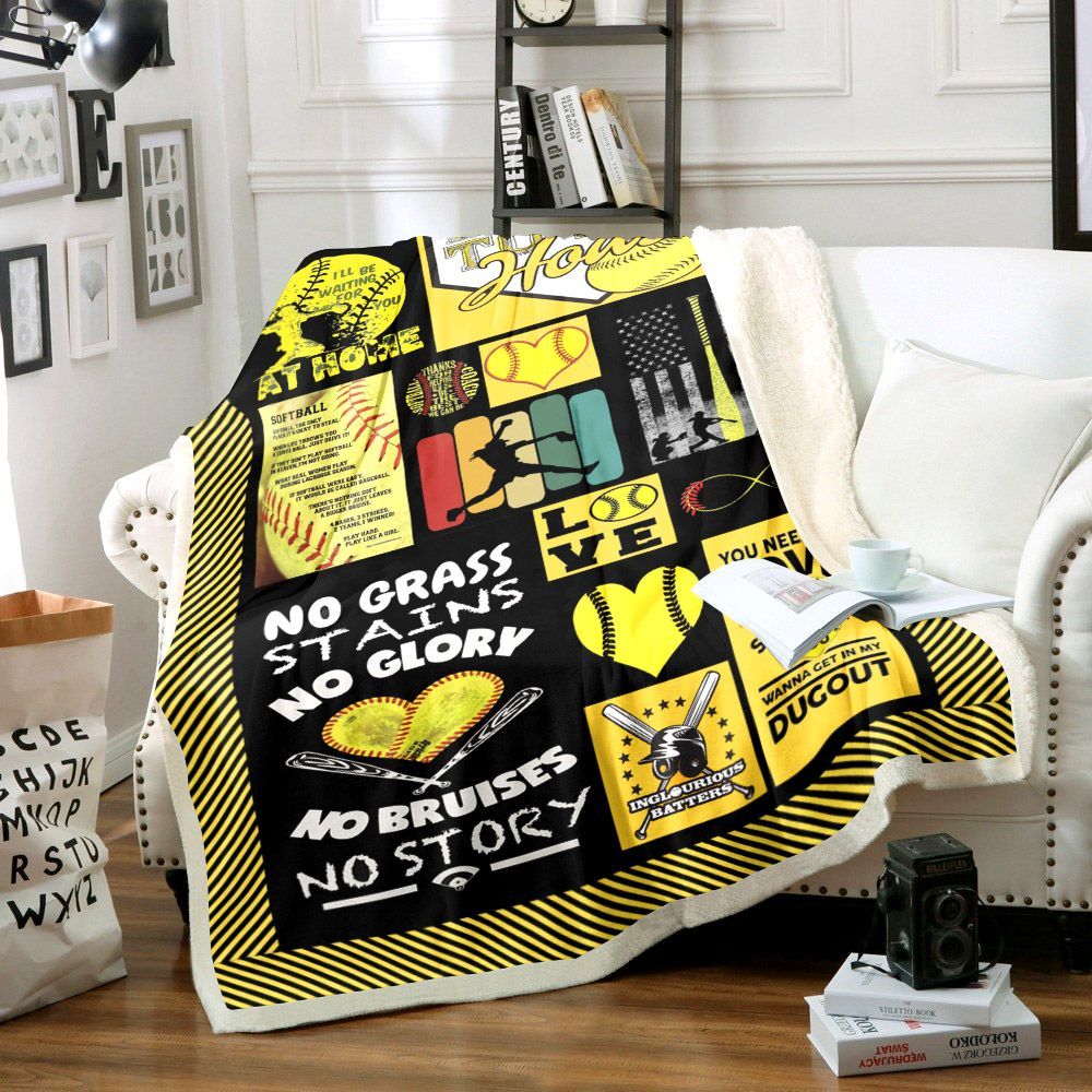 Softball Sherpa Fleece Blanket